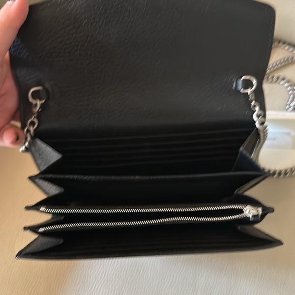 Dionysus Black Leather Gucci Chain Wallet Purse - Picture 5 of 10